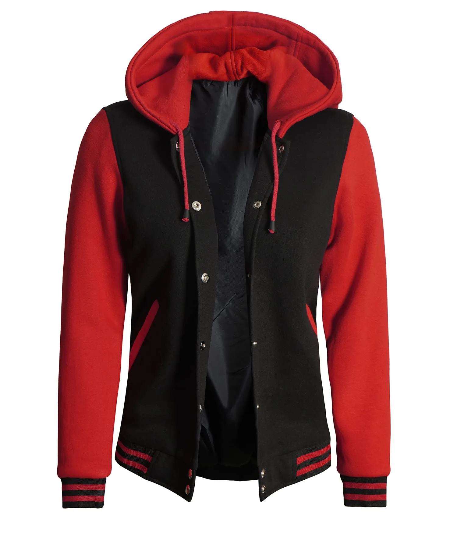 black-red-quilted-hooded-varsity-letterman-jacket-womens